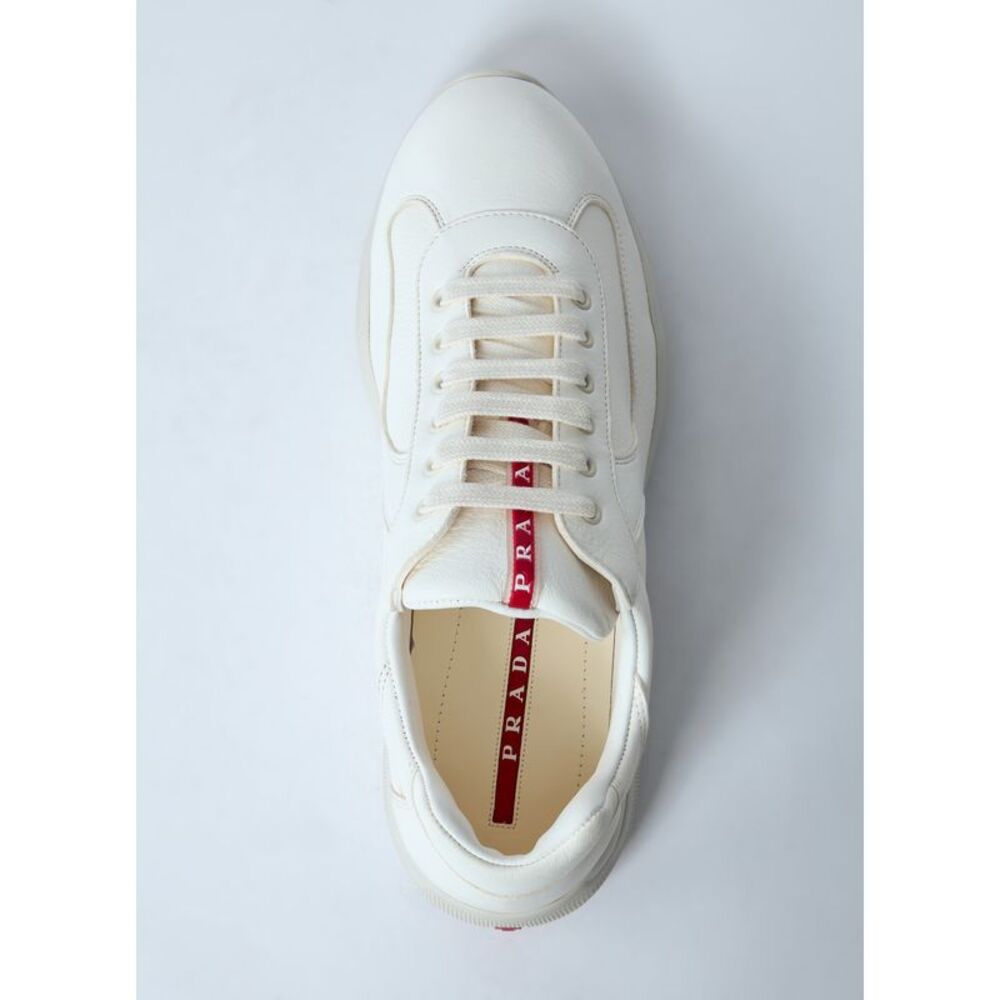 Prada Men Leather Low-Top Sneakers - Picture 6 of 7